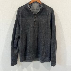 Tommy Bahama Mens Reversible Gray 1/4 Zip Fleece Pullover Sweater | Size XXL